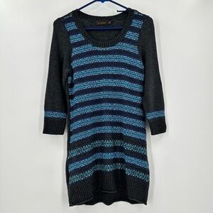 THE Limited Women’s Gray/Multi Stripe Scoop Neck Mini Sweater Dress Size XS